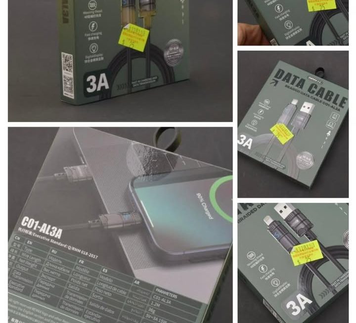 Remax USB 數據充電線~$25