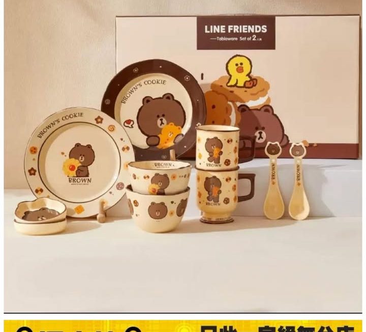 LINE FRIENDS 角色陶瓷碗套裝~$179/套