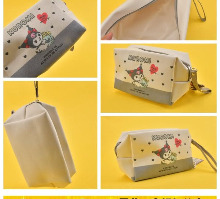 Sanrio KUROMI 布料款拉鍊收納袋~$29
