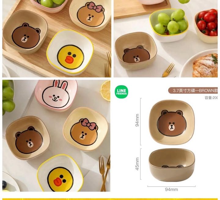 LINE FRIENDS 角色陶瓷小碟~$15/隻