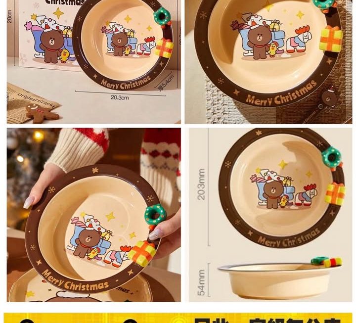 LINE FRIENDS 聖誕陶瓷碗~$39