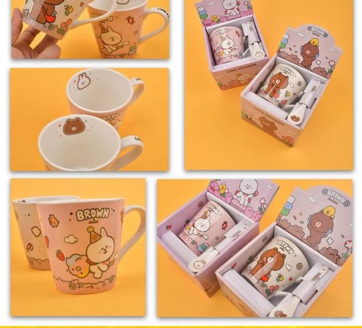 限時優惠🥳 Line Friends 人物角色陶瓷杯連匙羹套裝~$19/隻