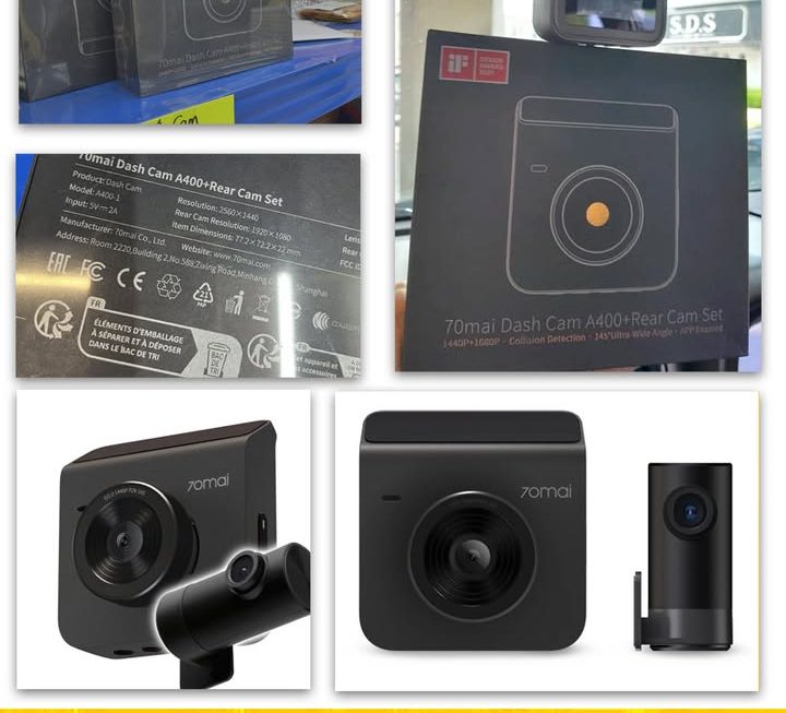 70mai Dash Cam A400+Rear 鏡頭套裝 ~$530