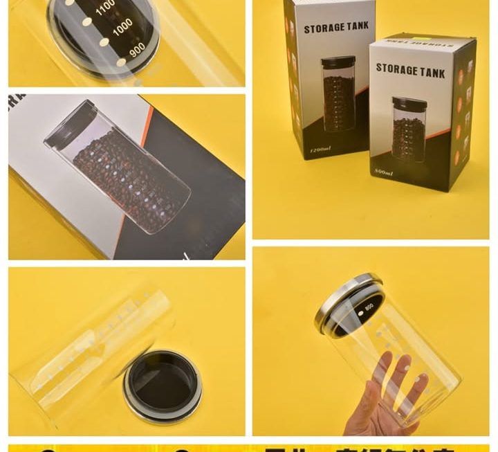 咖啡豆密封玻璃罐~$19/個