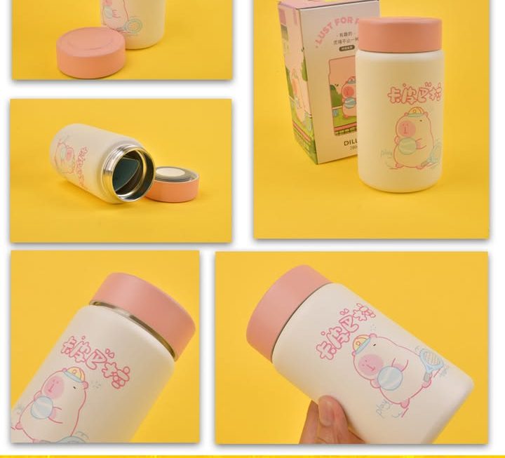 水豚公仔圖案保溫水壺 ~$39
