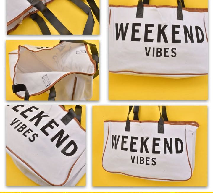 WEEKEND VIBES特大手提環保袋 ~$10