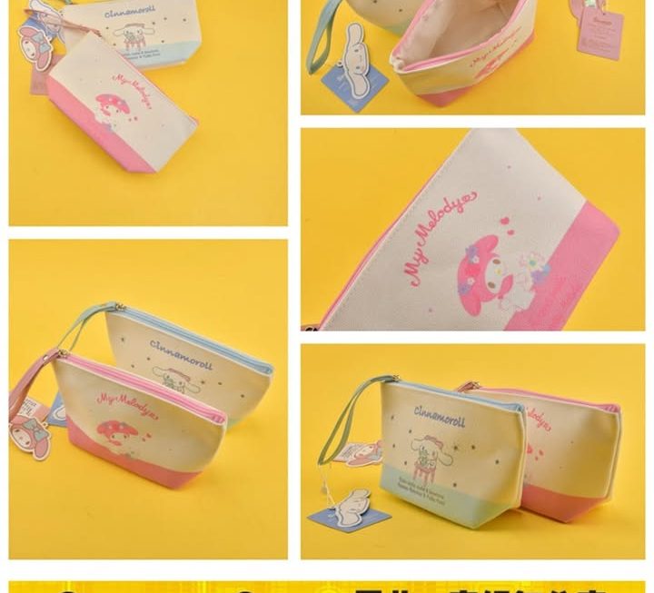 Sanrio 布料款拉鍊收納袋~$25