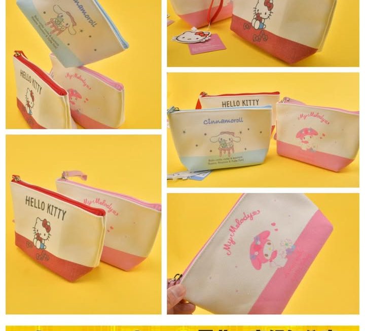 Sanrio 布料款拉鍊收納袋~$25
