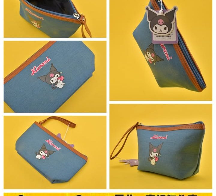 Kuromi牛仔布料拉鍊收納袋～$25