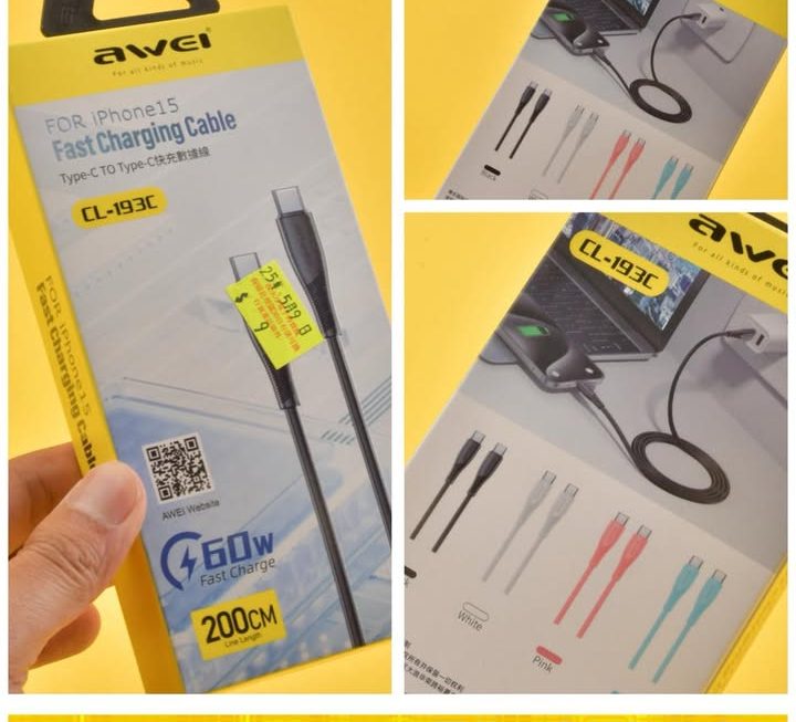 awei USB Type C 數據充電線 ~$9