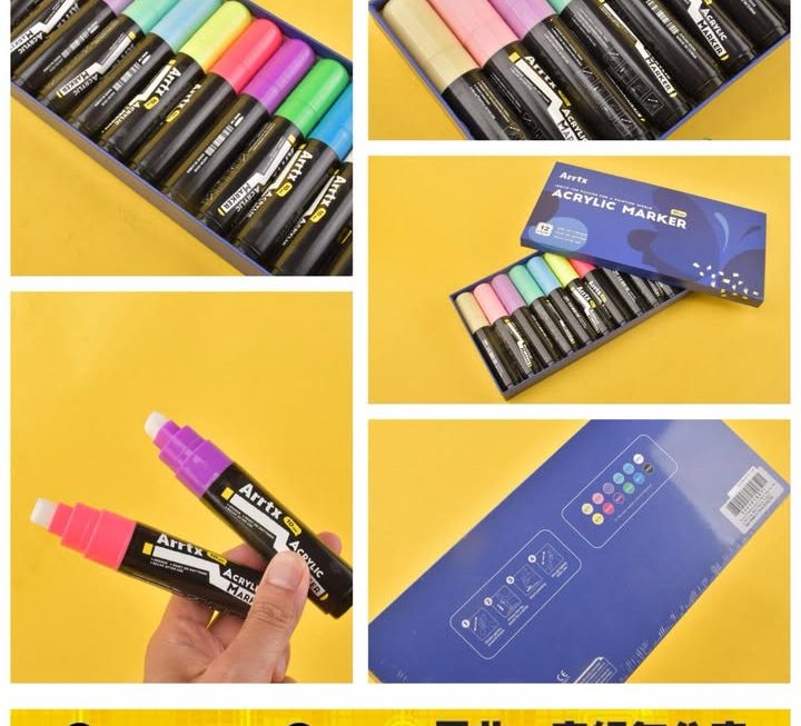 Arrtx  Acrylic 12色marker 筆~$25
