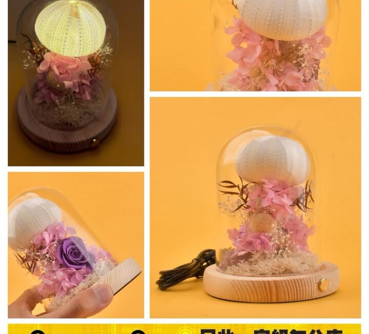 靚靚水母造型玻璃小夜燈~$39
