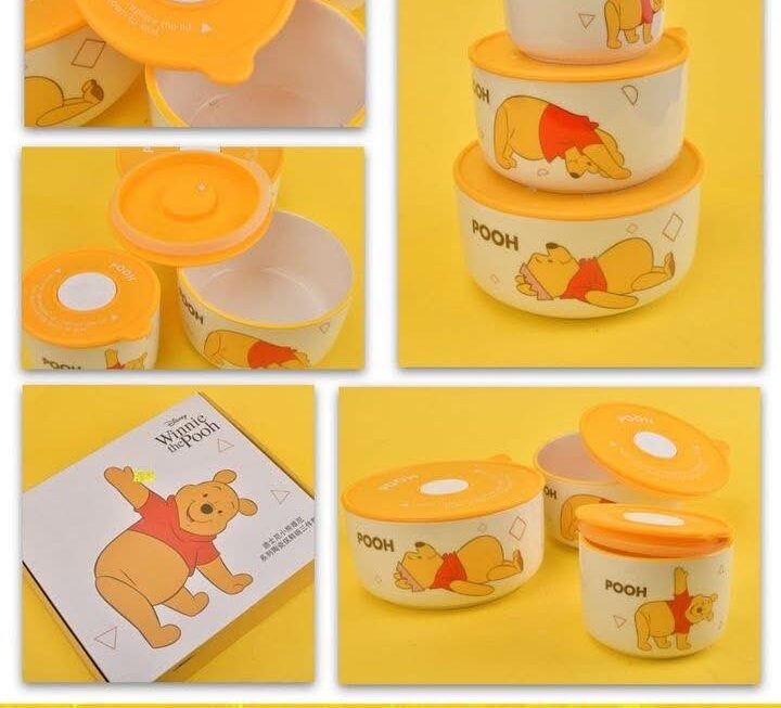 小熊維尼熊 Winnie The Pooh 陶瓷保鮮碗套裝~$69