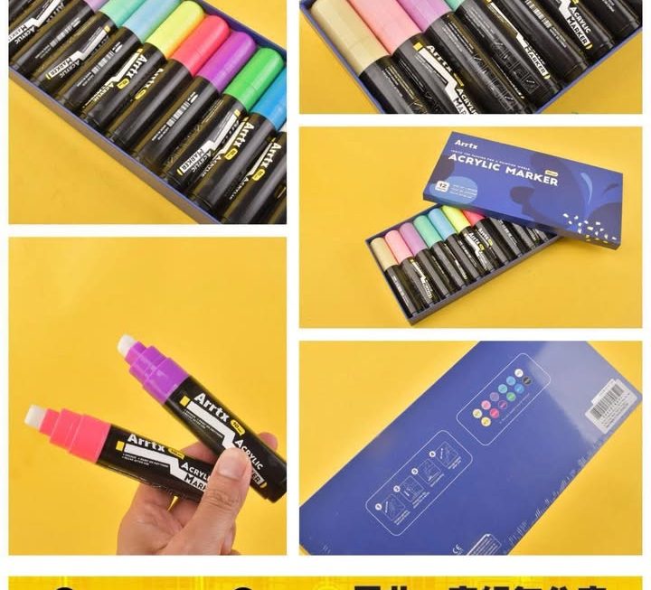Arrtx  Acrylic 12色marker 筆~$25