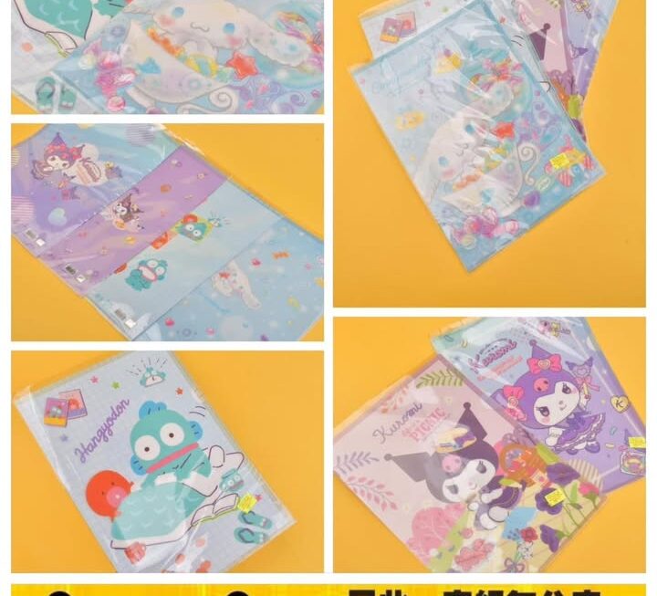 各款Sanrio圖案 A4 文件夾~$19/款