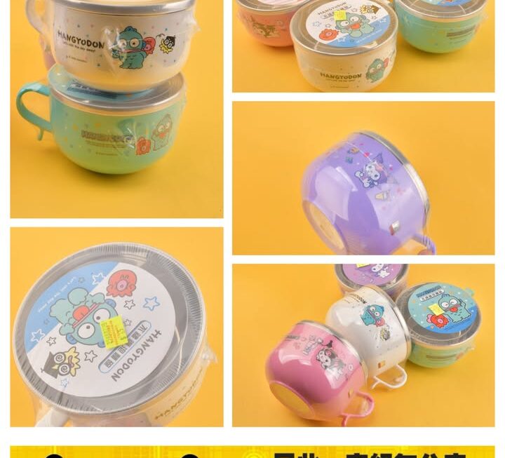 Sanrio 角色主題不銹鋼泡麵碗 ~$65/ 款