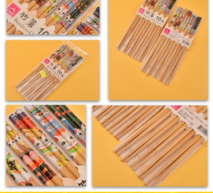 招財貓木竹筷子套裝~$10