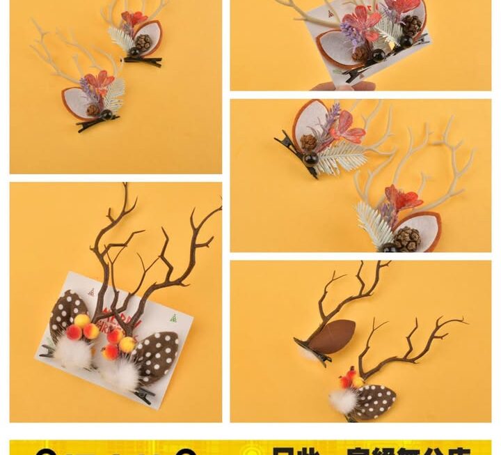 聖誕鹿角造型造型髮夾 ~$15/套