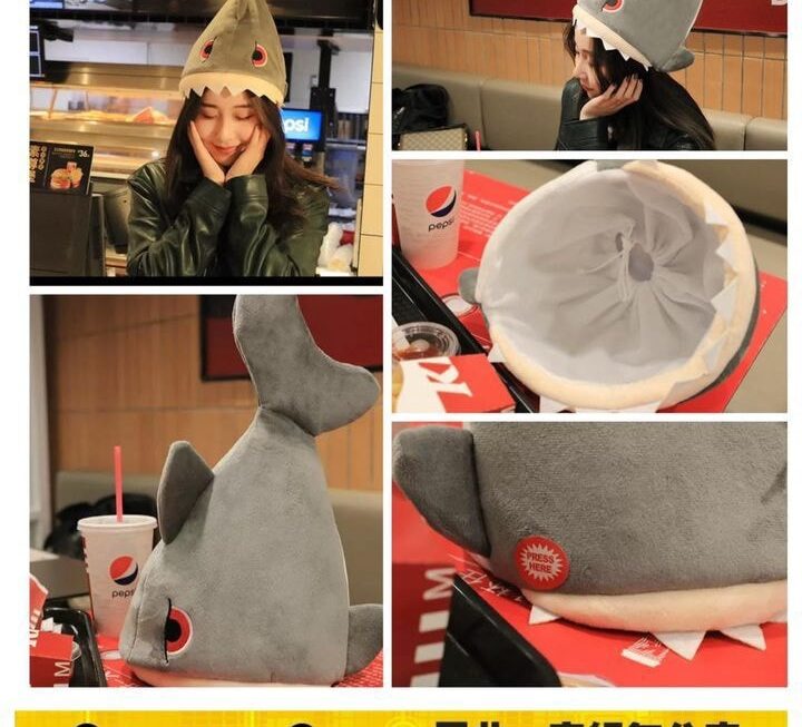 鯊魚造型攪笑party 帽~$49