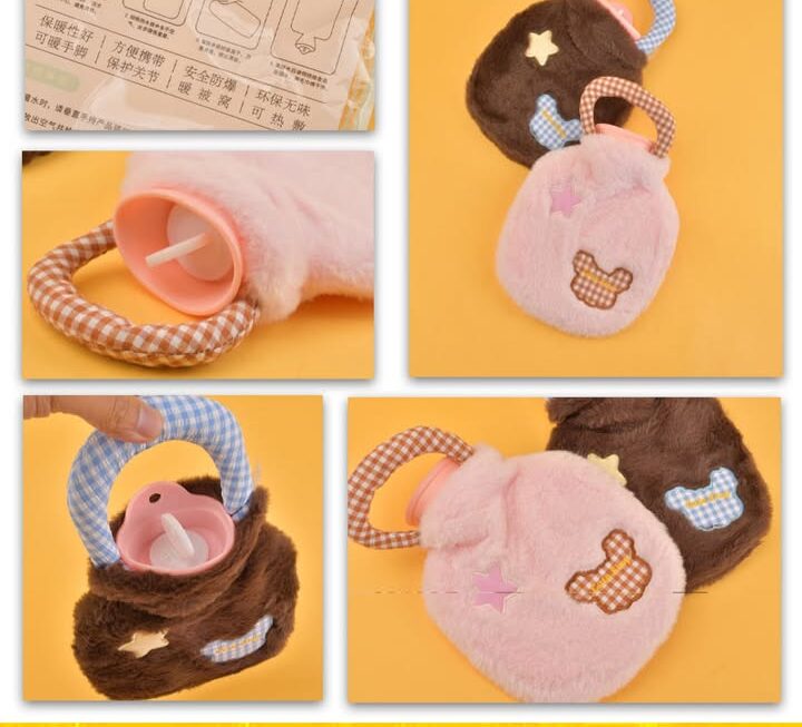 絨毛熊仔圖案手提熱水袋~$15