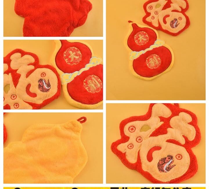 賀年公仔造型抹手吸水毛巾~$9/款