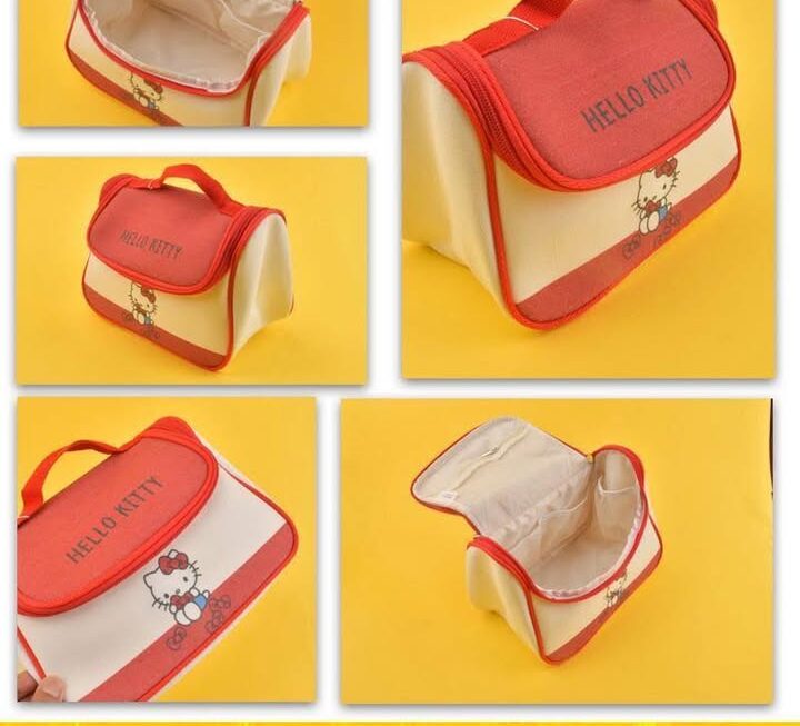 Sanrio Hello Kitty布料款拉鍊化妝品收納袋~$39