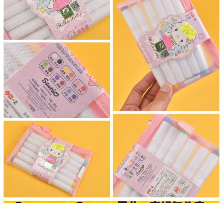 Hello kitty彩色雙頭馬克筆套裝~$15